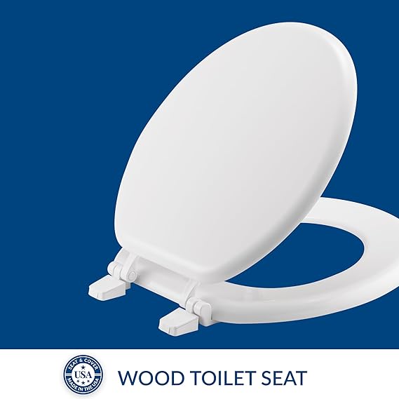 Photo 1 of Bemis 400TTA Economy Durable Wood Toilet Seat, Made in USA, Round, White