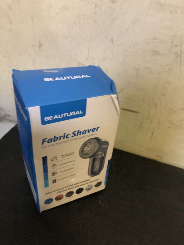 Photo 1 of BEAUTURAL Fabric Shaver and Lint Remover, Sweater Defuzzer with 2-Speeds, 2 Replaceable Stainless Steel Blades, Battery Operated, Remove Clothes Fuzz, Lint Balls, Pills, Bobbles Gray