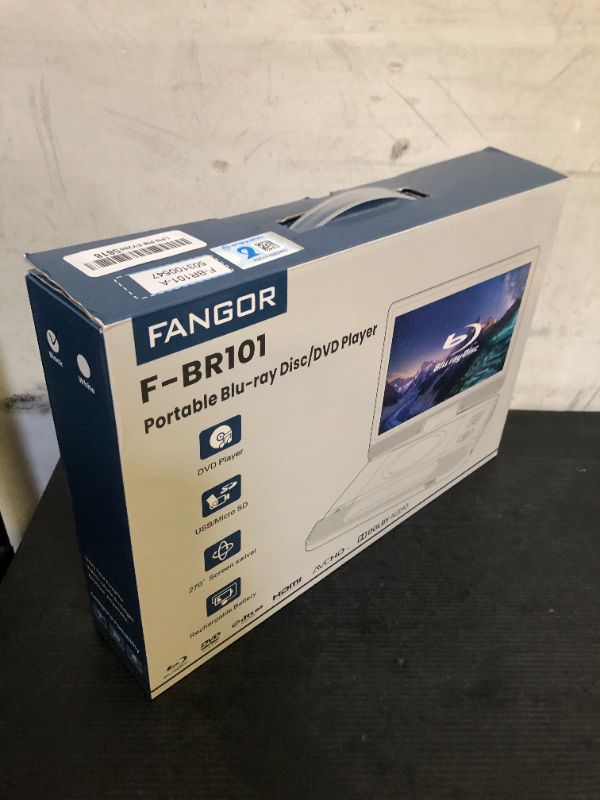 Photo 1 of FANGOR 12.5" 1080P Portable Blu-Ray Player with 10.5" HD Swivel Screen, HDMI Out & AV in, Multi Media Player, 5 Hours Rechargeable Battery, Supports USB/SD Card, Last Memory