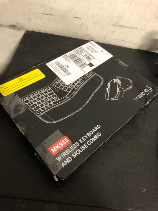 Photo 1 of Ergonomic Wireless Keyboard Mouse, Wave Key Bluetooth/2.4G Split Design Ergo Keyboard Mouse Combo with Cushioned Palm Rest, Multi-Device, Rechargeable, for Multi-OS, Windows/Mac/Android