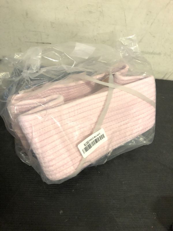 Photo 1 of MiniArk Small Storage Baskets for Organizing | Closet Organizer Bins | Shelf Toy Basket | Woven Rope Baskets | Cube Decorative Box | Shallow Basket | 13x8.5x5.1” |  Light Pink