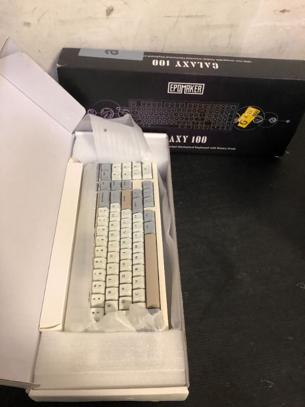 Photo 1 of SPACE BAR AND M KEY DO NOT WORK -------------------------------------EPOMAKER Galaxy100 QMK/VIA Wireless Gaming Keyboard, Aluminum Shell, Bluetooth/2.4Ghz/USB-C, Pre-Lubed Hot-Swappable Linear Switches, NKRO, RGB Backlit (Creamy White, Marble White Switch