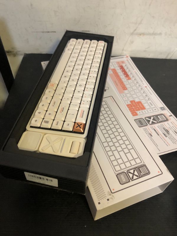 Photo 1 of IQUNIX Magi65 Pro Low Profile Mechanical Keyboard Wireless 65% Keyboard Ultra Slim for Creamy Typing, Hot Swappable, RGB Backlit, PBT Keycaps, Aluminum Case, BT/2.4G/USB-C, Mac/Windows (Ochre White)