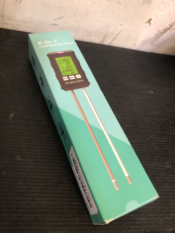 Photo 1 of 6-in-1 Soil Moisture Meter, pH/Temperature/Soil Moisture/Sunlight/Air Humidity/Soil Fertility Soil Tester for Farming, Gardening, Lawns and Outdoor Plants (2*AAA Battery Needed)