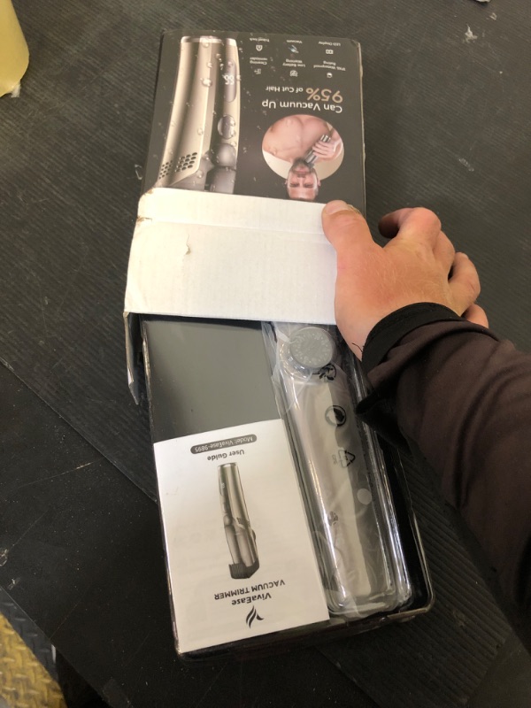 Photo 1 of VivaEase Vacuum Beard Trimmer for Men, New Version Adjustable Precision Trimming Length with 2 Comb, Electric Cordless Vacuum Trimmer for Beard, Waterproof and Rinses Easy, Blades for Skin fit