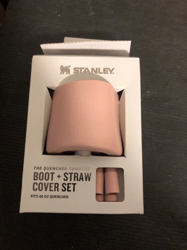 Photo 1 of STANLEY Quencher Boot and Straw Cover Cap | Anti-Slip Silicone Protector for 40 oz Tumbler with Handle | Accessory Set for Stainless Steel Drinking Cup | BPA-Free | Pink Dusk