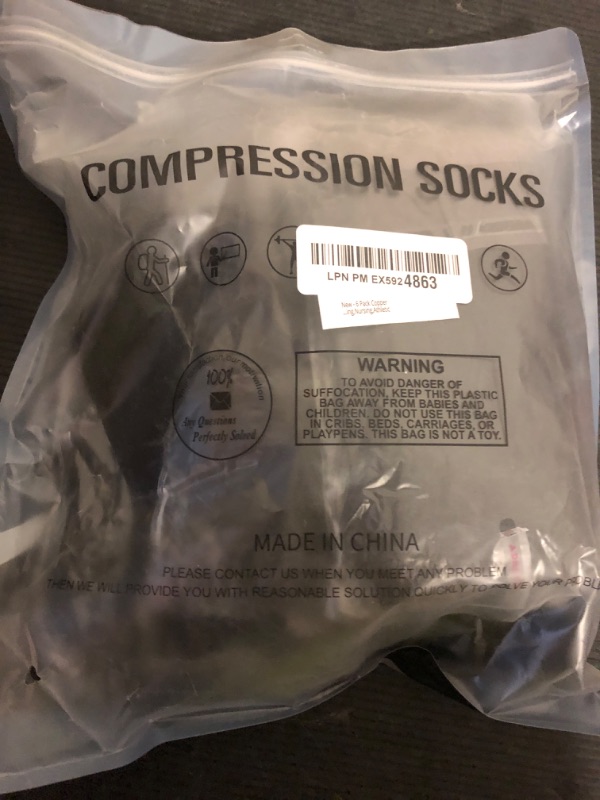 Photo 1 of Bluemaple 6 Pack Copper Compression Socks for Women and Men Circulation-Best Support for Medical, Running,Nursing,Athletic
