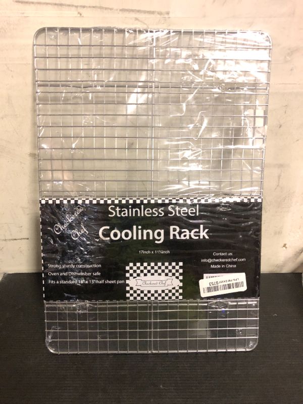 Photo 1 of Checkered Chef Cooling Rack for Cooking and Baking - 17" x 12" Stainless Steel, Oven Safe Grid Wire Cookie Cooling Racks