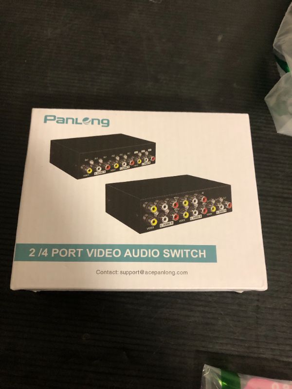 Photo 1 of Panlong 4-Way AV Switch RCA Switcher 4 in 1 Out Composite Video L/R Stereo Audio Selector Box for DVD STB Game Consoles
