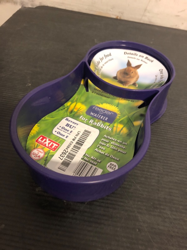 Photo 1 of Lixit Reversible Waterer/Feeder for Rabbits and Other Small Animals. (Pack of 1)