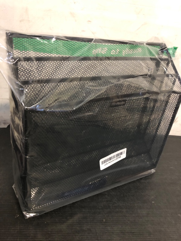 Photo 1 of Mind Reader Vertical File Storage, Desktop Organizer, Workspace, Office, Metal Mesh, 12.5" L x 3.75" W x 11.5" H, Black