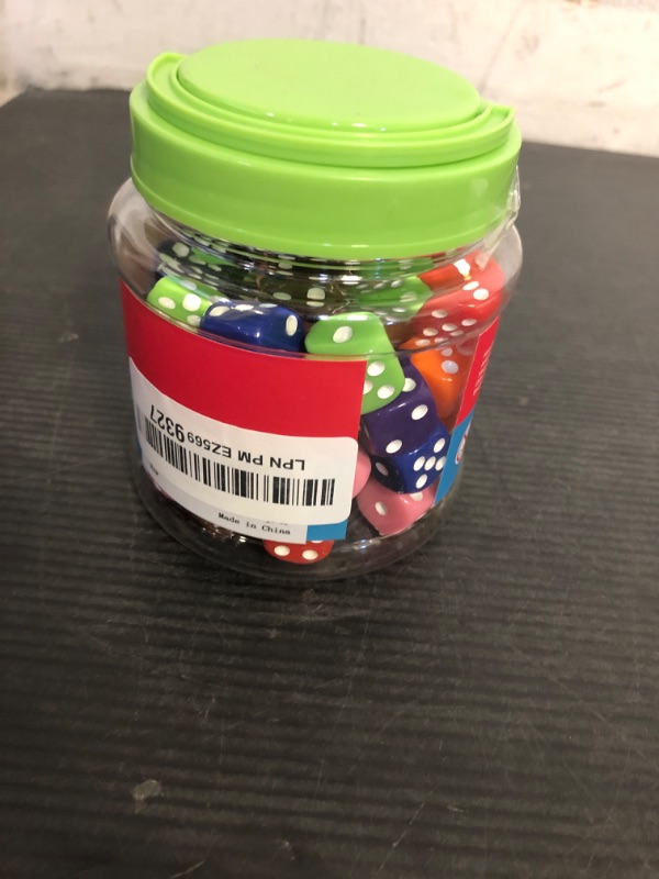 Photo 1 of JoyCat 16mm 6 Sided Dice Set Standard Game Dice Kids for Board Games Dice Games Math Dice for Classroom with Storage Bucket 10 Colors 