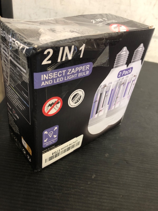 Photo 1 of [2-Pack] BANPESTT Bug Zapper Light Bulb 2-in-1 Indoor Mosquito Zapper Gnat Trap- Electric Fly Insect Killer&Bug Catcher for Home Backyard Patio