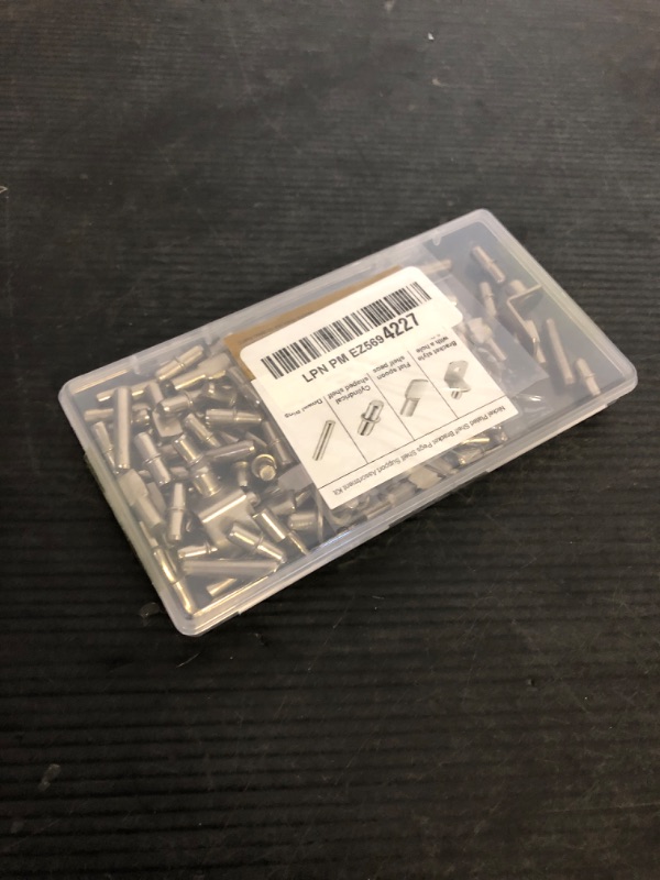 Photo 1 of Veiwonat 104 Pcs Shelf Pegs Kit, Upgraded Shelf Pins 4 Styles, 5mm & 1/4inch Nickel Shelf Support Pegs, Cabinet Shelf Pegs for Shelves, Shelf Support for Bookshelf Kitchen Cabinet Shelf Pegs.