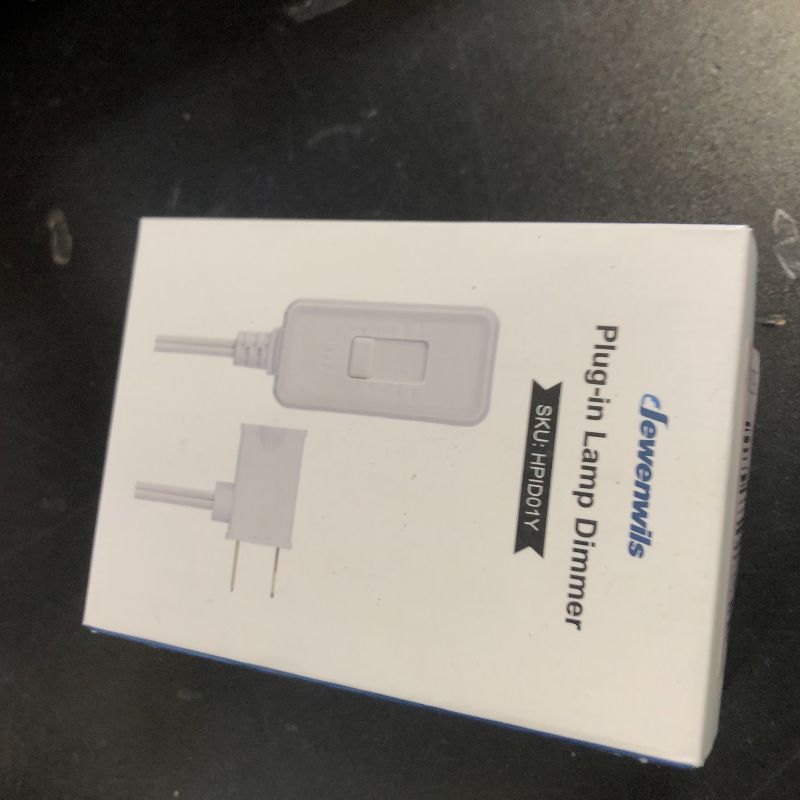 Photo 1 of DEWENWILS Plug in Dimmer Switch for Lamp, Table Lamp Dimmer for Dimmable LED/CFL Lights and Incandescent Bulbs, Full Range Slide Control, 5 ft Extension Cord, White
