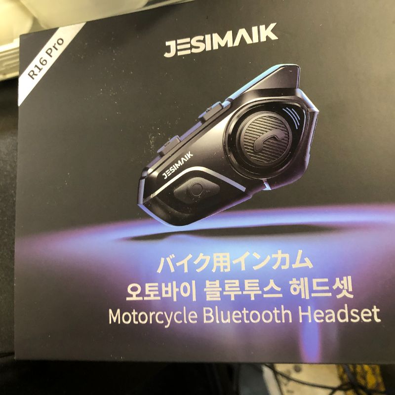 Photo 1 of JESIMAIK Motorcycle Helmet Bluetooth Headset, 10 Riders 2000M Communication Systems, Multitasking Audio Helmet Radio with Premium Microphone&40mm Hands-Free Speaker, Stereo Sound Motorcycle Intercom