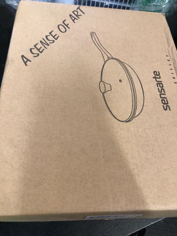 Photo 1 of SENSARTE Nonstick Ceramic Frying Pan with Lid 8/9.5/10/11/12.5 Inch Omelet Pan Skillet, Free of Intentionally Added PFAS/PTFE Non-toxic Chef's Pan Induction Compatible Pan, Heat Resistant Handle
