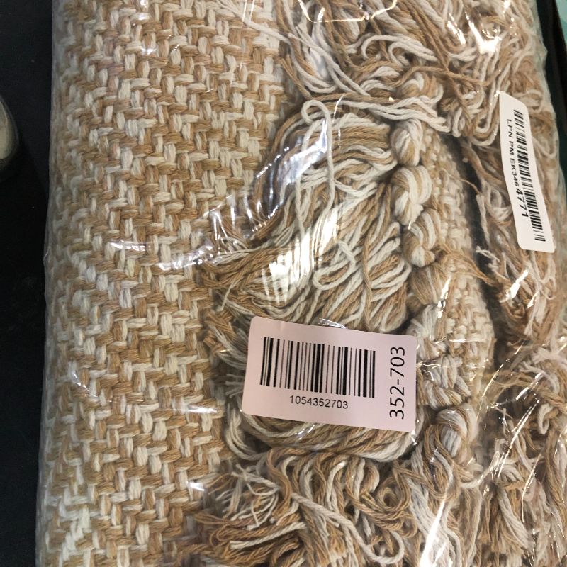 Photo 1 of Collive Comfy Area Rug 4' x 6', Tan/Cream Woven Cotton Bedroom Rugs, Modern Indoor Accent Rug Floor Carpet with Tassel for Living Room, Nursery Room, Dining Room, Bedside, Office, Patio Decor