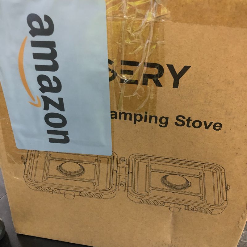 Photo 1 of OGERY 2-Burner Foldable Camping Stove with Griddle (Textured & Smooth) and Carrying Bag, Portable Propane Camp Stove with 2 Adjustable Burners & Piezo Ignition, for Camping Tailgating Essentials Gear