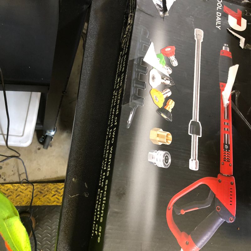 Photo 1 of Tool Daily Deluxe Pressure Washer Gun, with Replacement Wand Extension, 5 Nozzle Tips, M22 Fitting, 40 Inch, 5000 PSI