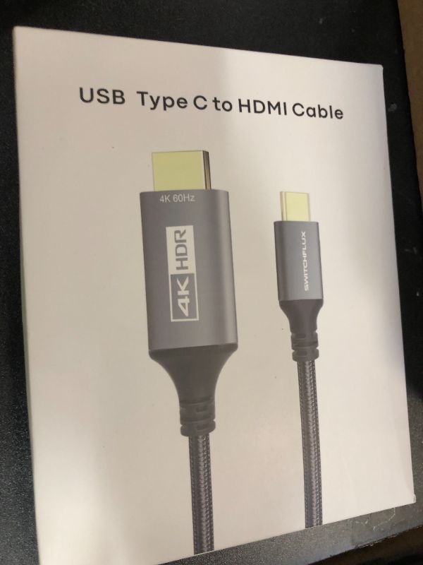 Photo 1 of SWITCHFLUX USB-C to HDMI Cable 6Ft [4K@60Hz] High-Speed USB Type C to HDMI 2.0 Braided Cord (Thunderbolt 3/4 Compatible) for iPhone 15 Series, MacBook Pro/Air, iPad Pro, Galaxy S8 to S23