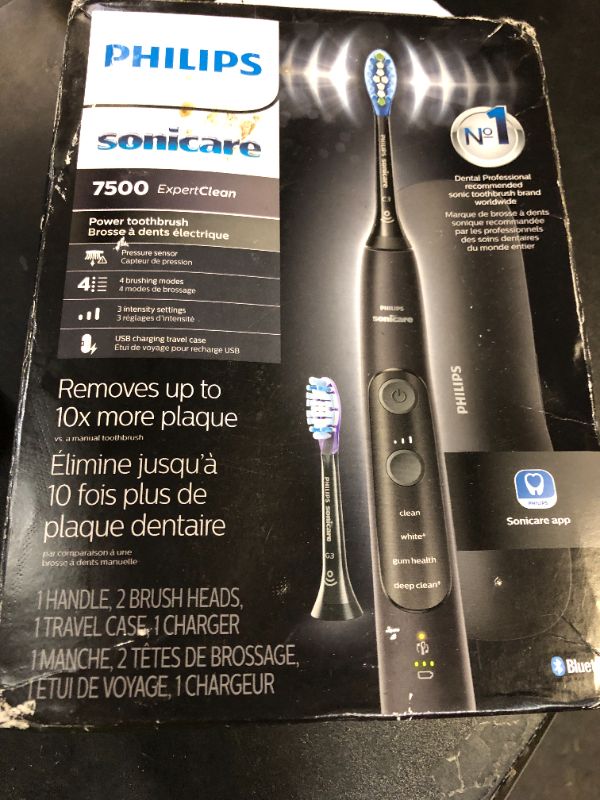 Photo 1 of Philips Sonicare ExpertClean 7500 Black, Rechargeable Electric Power Toothbrush, HX9690/05