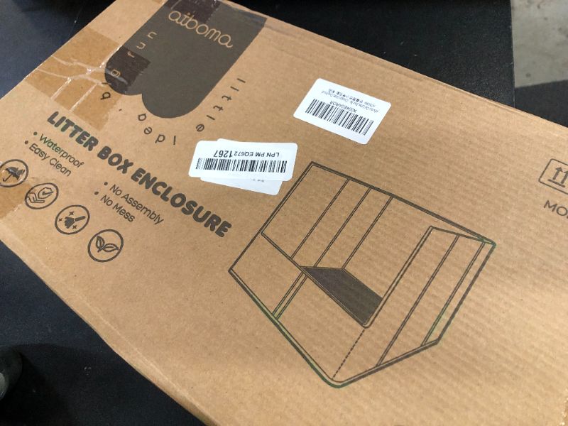 Photo 1 of atboma Cat Litter Box Enclosure,Folding Large L24×W16×H16 Litter Box Enclosure Splash Guard, Leak&Water Proof,No Assembly Required Pee Shields,Dog Proof