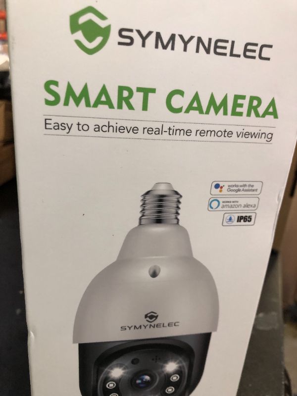 Photo 1 of SYMYNELEC 5GHz/2.4GHz Light Bulb Security Camera Outdoor Waterproof 2.5K, Dual-Band WiFi Light Socket Security Camera with AI Human Motion Detection Tracking 4MP Color Night Vision Siren Alarm Alexa