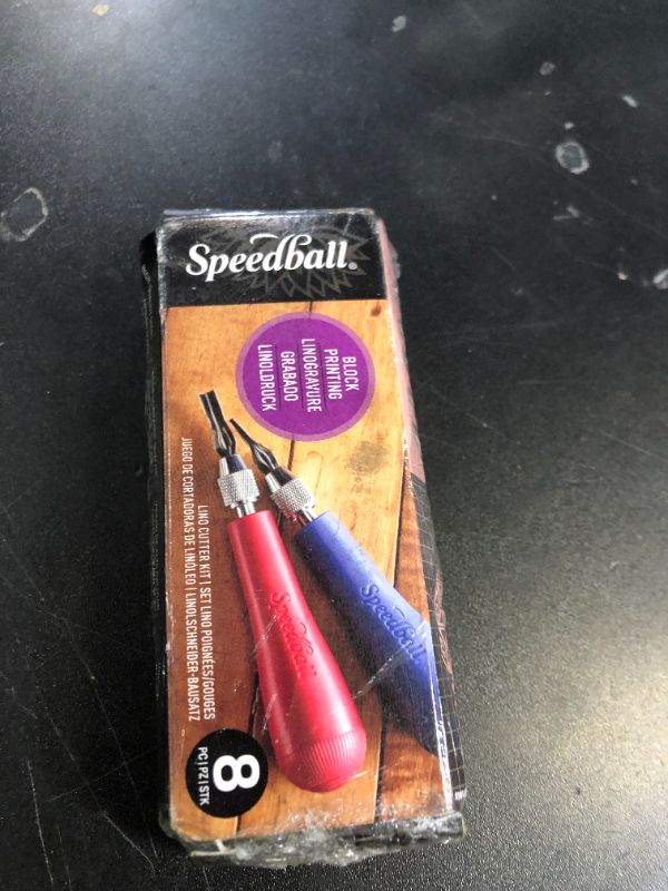 Photo 1 of Speedball Linoleum Cutter Kit, 2-Handle Tool Set, Includes 6 Professional Linocut Carving Blades, Made in USA