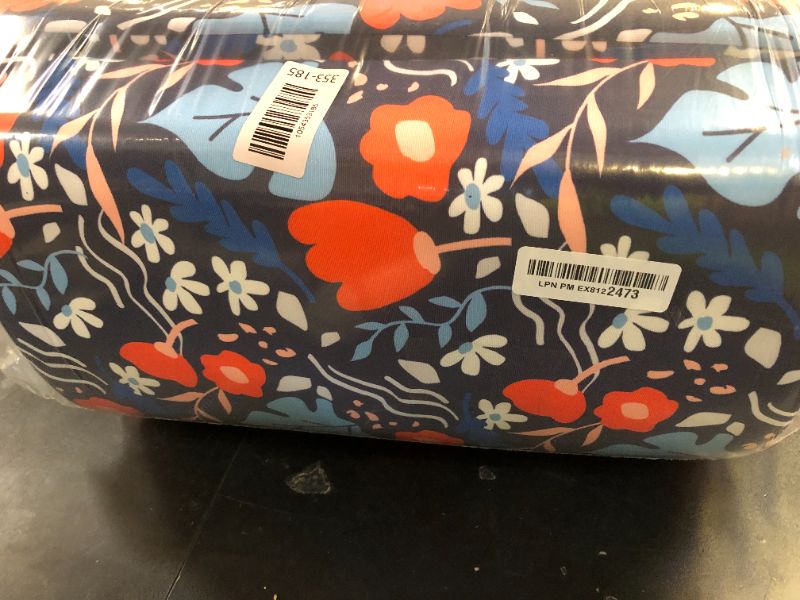 Photo 1 of UNIKOME Outdoor Chair Cushions Pack of 4, Water Resistant Patio Cushions with Ties, High Density Sponge Filling Square Corner Seat Cushions for Outdoor Furniture, 18.5"*16"*3", Blue/Flower