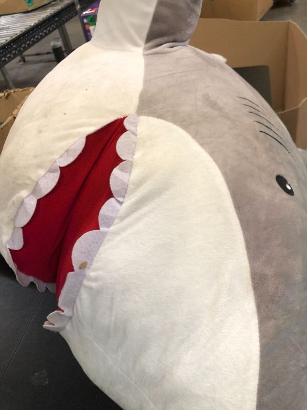Photo 1 of MorisMos 51inch Giant Shark Stuffed Animal, Large Shark Plush Toy Pillow Gift for Kids, Girlfriend, Gray