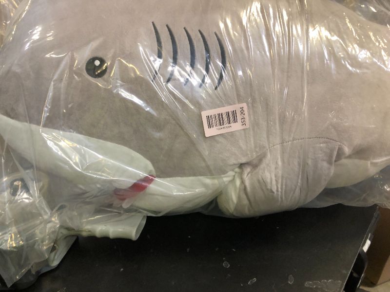 Photo 1 of MorisMos 51inch Giant Shark Stuffed Animal, Large Shark Plush Toy Pillow Gift for Kids, Girlfriend, Gray