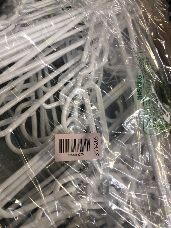Photo 1 of 30 Pk Youth Petite Plastic Hangers for Children Clothes Sizes 8 to 12, Petite, Preteen, Junior, 30 Pack (White)