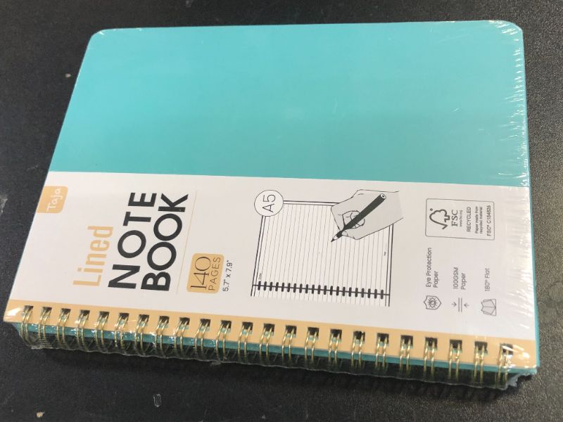 Photo 1 of Lined Spiral Journal Notebook for Women & Men, 140 Pages, College Ruled Hardcover Notebook for Work & Note Taking, Journals for Writing, A5(6"x8") - Aquamarine