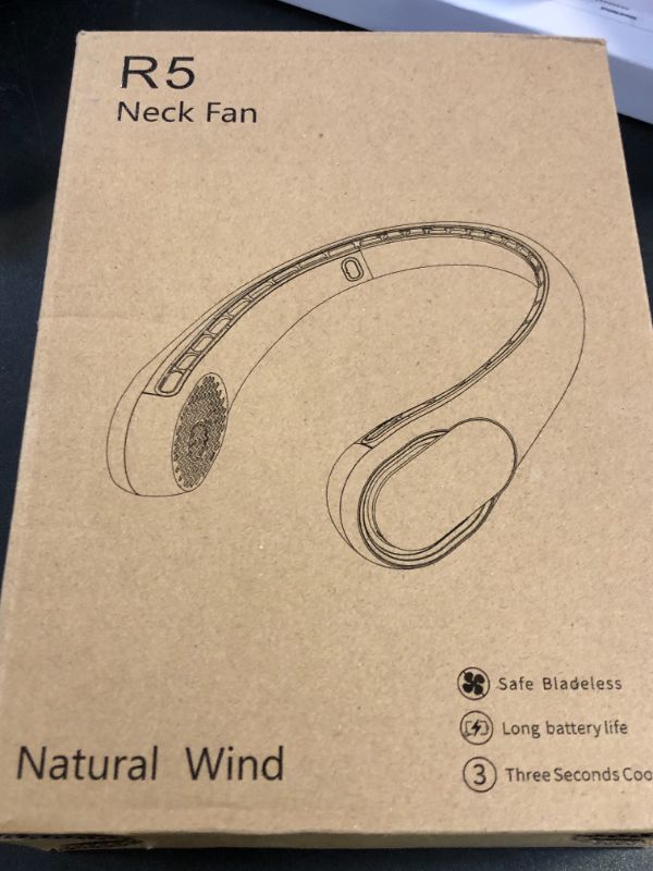 Photo 1 of ASNUG Neck Fan, USB Rechargeable Personal Fan, 4000 mAh Battery Operated, 3 Speeds Adjustable, Faster Cooling, Ultra Quiet, Suitable for Home, Office, Travel, Sports