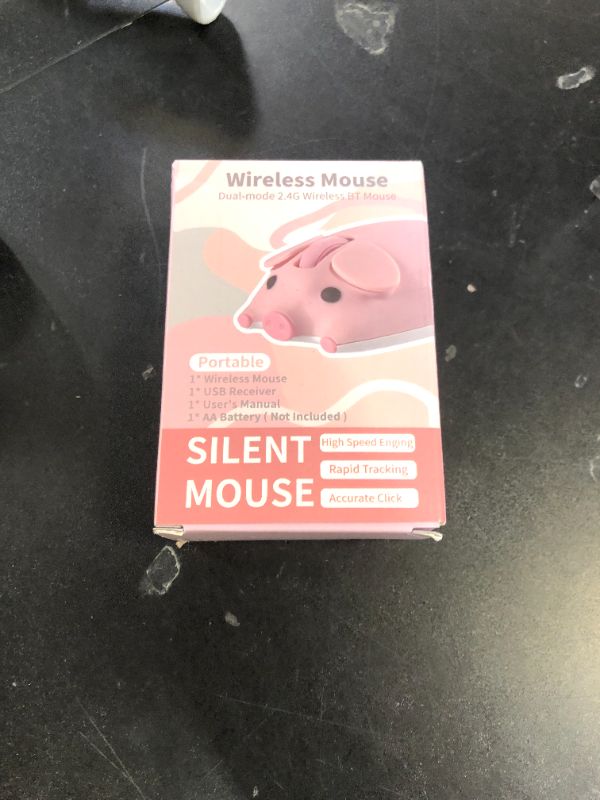 Photo 1 of elec Space Cute Pig Design Wireless Mouse Dual Mode Bluetooth & USB Mouse, Silent Operation, Ergonomic, Perfect for Laptops & PCs, Ideal Gift for Animal Lovers and Family(Purple)