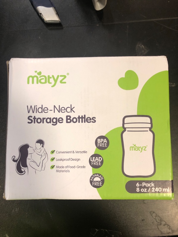 Photo 1 of Matyz 6-Pack Breast Milk Storage Bottles (8 Ounce, 3 Colors) - Wide Neck Breastmilk Collection and Storage Bottle - Formula Storage Bottles Compatible with Medela Avent Spectra Pumps