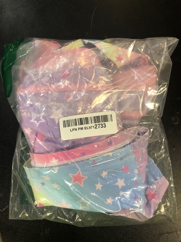 Photo 1 of Uhnice Girls Swimsuit Two Piece Tankini Swimwear with Boyshort (Rainbow Star, 6-7/XL)