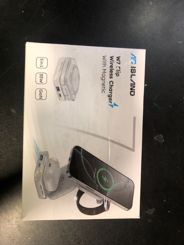 Photo 1 of 5-in-1 Wireless Charger for MagSafe, AC ISLAND Portable Travel Charging Station, 15W Max Fast Foldable Magnetic Stand, Evolved for iPhone 16/15/14/13 Series, Apple Watch, AirPods (with 35W Adapter)
