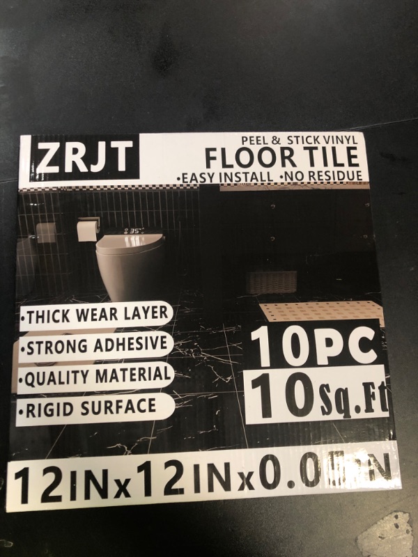 Photo 1 of 10-Pack Peel and Stick Floor Tiles Vinyl Floor 12 x 12 inch Self Adhesive Waterproof Flooring Planks DIY for Bathroom, Kitchen, Living Room, RV, Cover 10 Sq. Ft, Polish Beige Marble