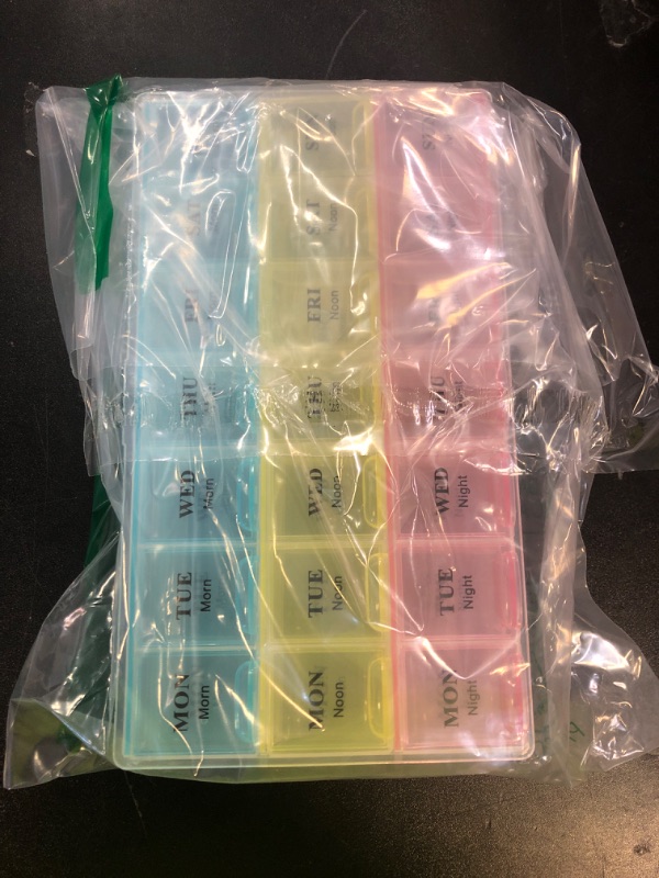 Photo 1 of Weekly Pill Organizer - (Pack of 2) 21 Day Pill Planners for Pills Vitamins & Medication, Pill Box 3 Times-a-Day Medication Reminder Boxes, Easy to Read & Travel Friendly