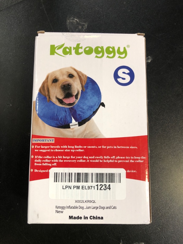 Photo 1 of Katoggy Inflatable Dog Collar, Soft Dog Cone for Dogs After Surgery, Adjustable Blow up Donut E-Collars for Small Medium Large Dogs and Cats