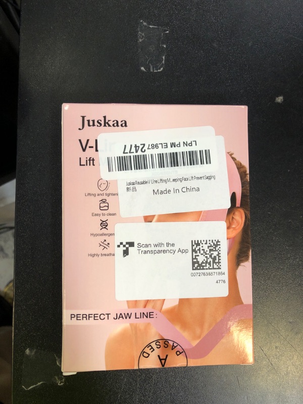 Photo 1 of Juskaa Reusable V Line Lifting Mask with Chin Strap for Sleeping,Face Lift Prevent Sagging, Jaw Exerciser,Light Pink,M