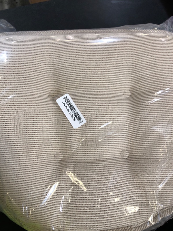 Photo 1 of Klear Vu Omega Non-Slip Chair Cushions, Assembled in USA, U-Shaped Skid-Proof Seat Pads for Dining Room, Kitchen, Office, 15"x16", 4 Pack, Slub Natural 4 Count
