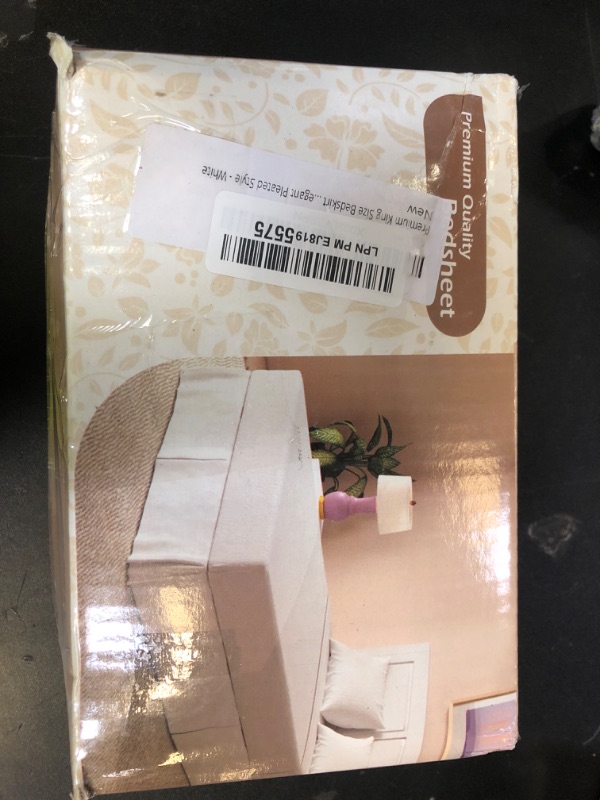 Photo 1 of Premium King Size Bedskirt 800TC 100% Egyptian Cotton White Bed Skirt King Size 24" Drop Length, Tailored Fit, Elegant Pleated Style - White