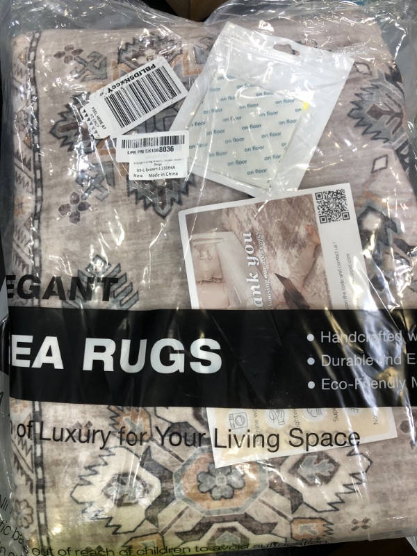 Photo 1 of Vintage Living Room Area Rug 6x9 - Large Soft Washable Oriental Traditional Distressed Farmhouse Rugs for Bedroom - Indoor Floor Accent Carpet for Home Office House Decor - Beige