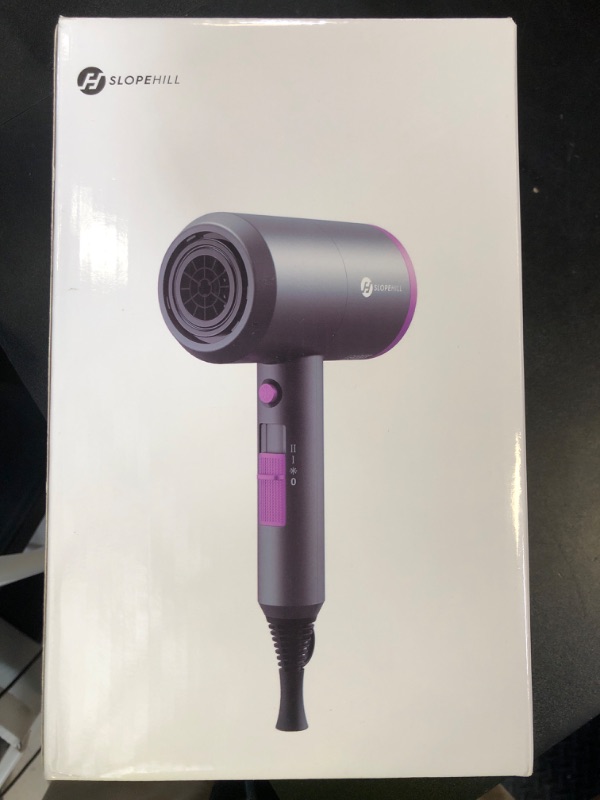 Photo 1 of slopehill Professional Ionic Hair Dryer, Powerful 1800W Fast Drying Low Noise Blow Dryer with 2 Concentrator Nozzle 1 Diffuser Attachments for Home Salon Travel