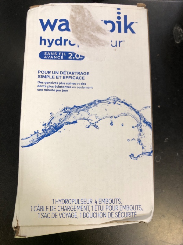 Photo 1 of Waterpik Cordless Advanced 2.0 Water Flosser For Teeth, Gums, Braces, Dental Care With Travel Bag and 4 Tips, ADA Accepted, Rechargeable, Portable, and Waterproof, White WP-580, Packaging May Vary