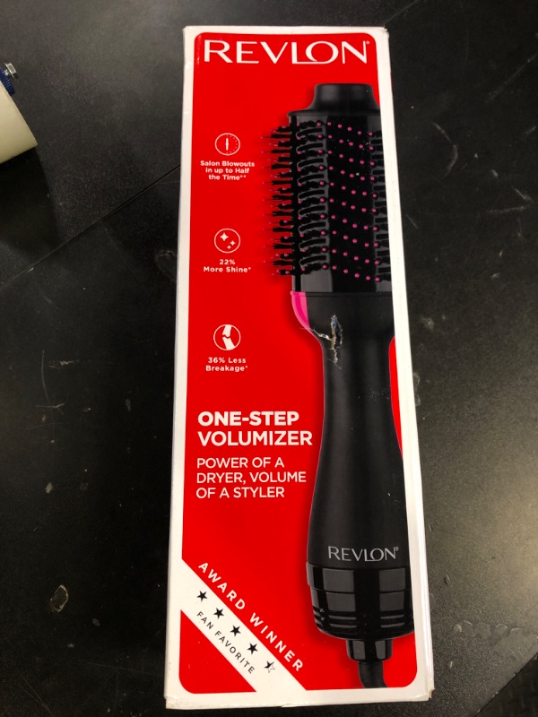 Photo 1 of REVLON One-Step Volumizer Hair Dryer and Styler with Improved Motor – Easy Salon-Style Blowouts – Less Frizz, More Shine, and Reduced Heat Damage, for all Hair Types and Lengths (Black)