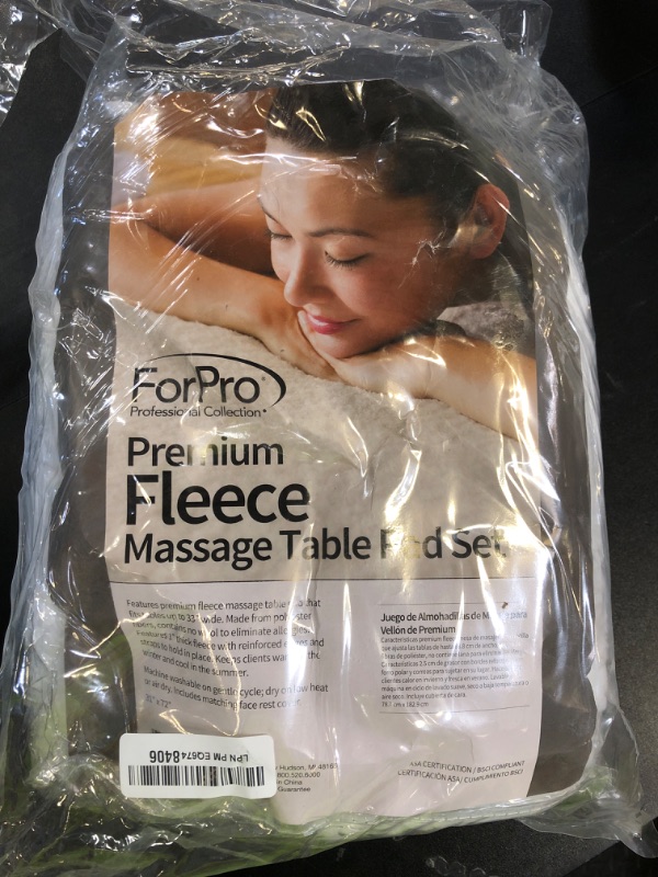Photo 1 of ForPro Premium Fleece Massage Pad Set, Extra Soft, Hypoallergenic, for Massage Tables, Includes Pad and Face Rest Cover, 31” W x 72” L